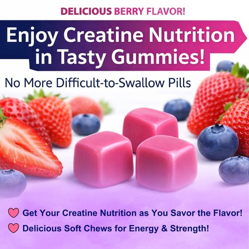Creatine Monohydrate Gummies, 5 Grams Per Serving, Sugar-free Creatine