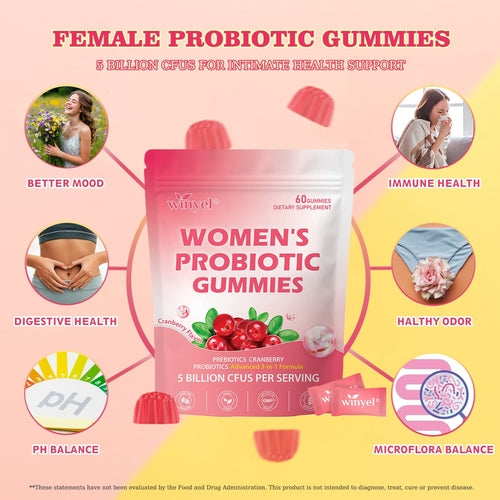 Cranberry Probiotic Gummies  Targets Body Odor, Women's Health, And PH