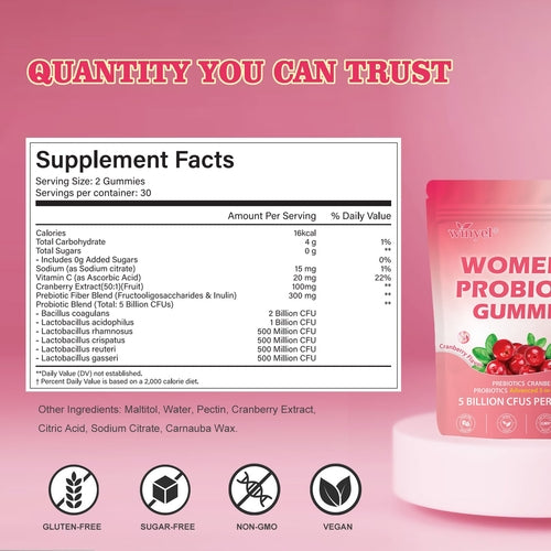 Cranberry Probiotic Gummies  Targets Body Odor, Women's Health, And PH