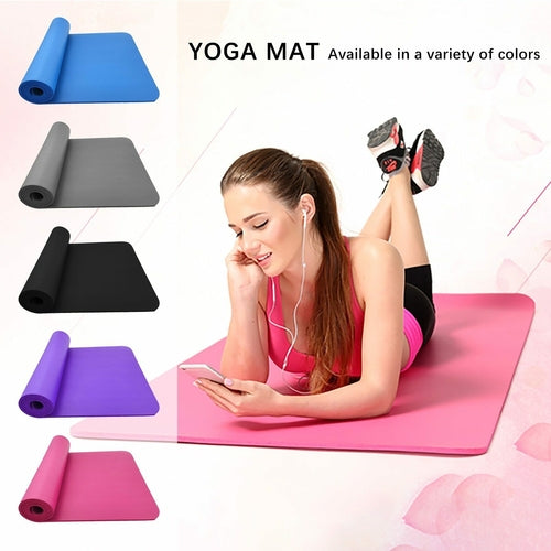 Large Non‑Slip Yoga Fitness Mat – Thick NBR Exercise Mat